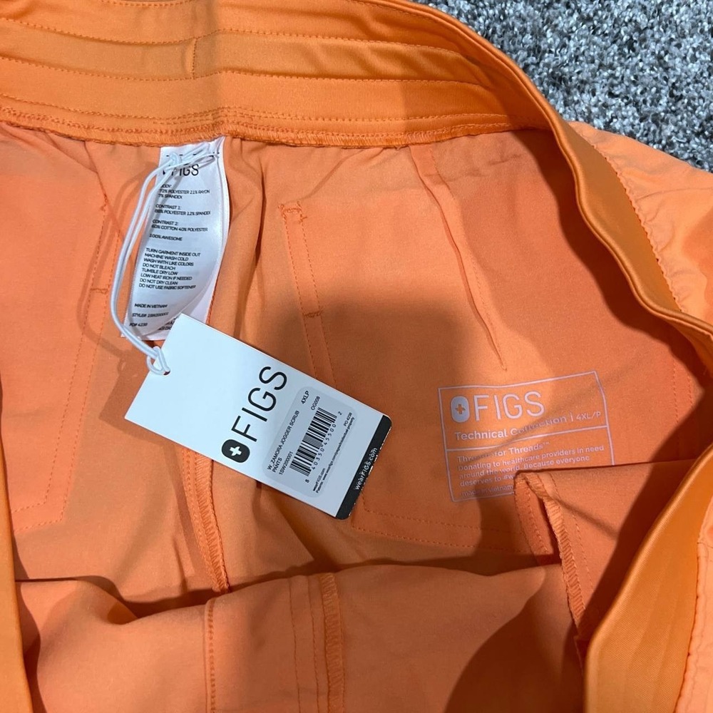 FIGS Zamora Jogger Scrub Pants Women's Orange NWT Drawstring Joggers 5XL - Picture 7 of 9